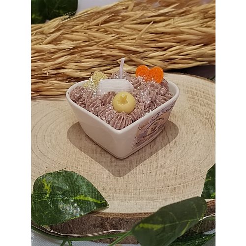 Kerámia szív illatgyertya Csoki - narancs 