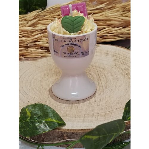 Kerámia tojástartós illatgyertya  Citronella